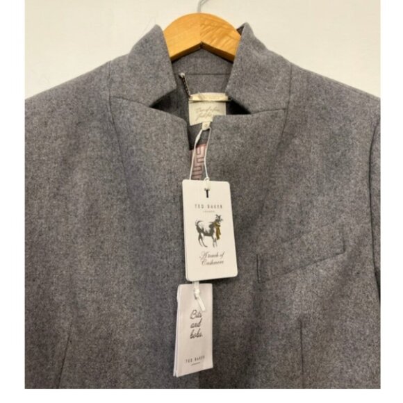 NEW Ted Baker bianza Wool & Cashmere Blend Coat- Size 8 - Picture 2 of 4